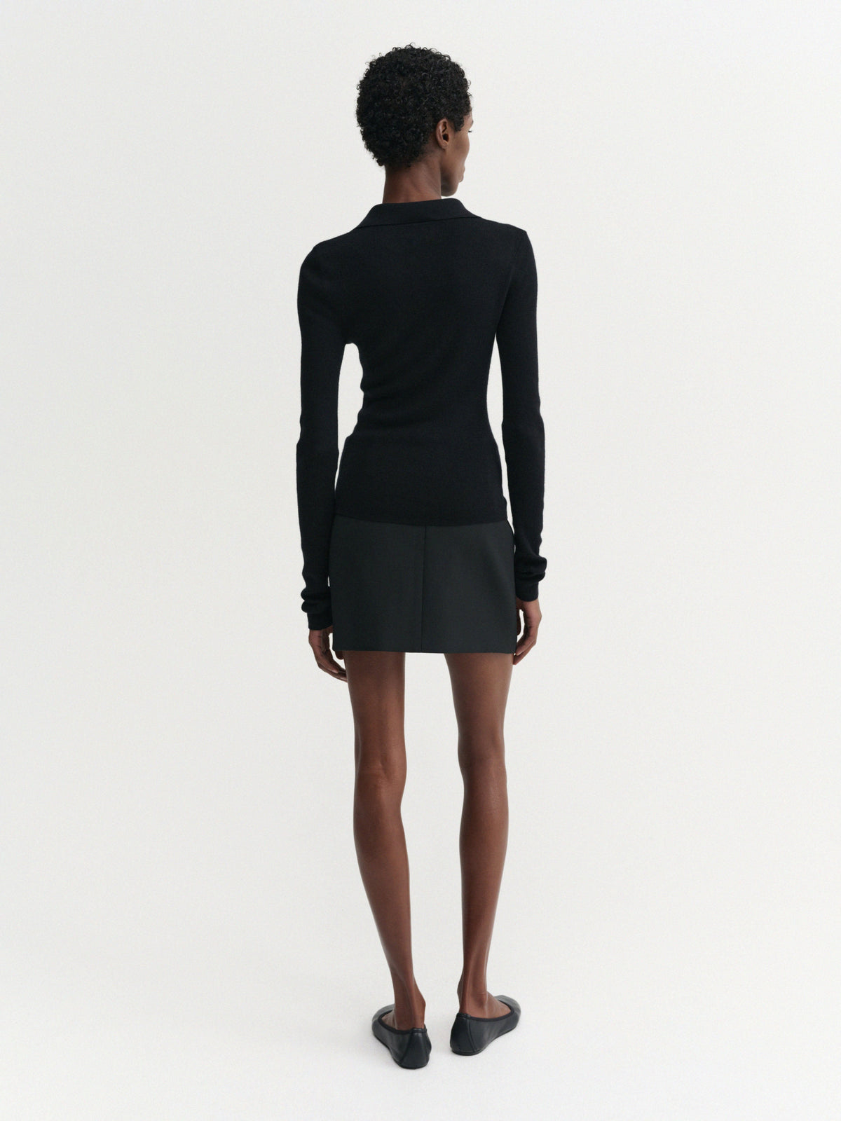 Almada Label - Silk Wool Cashmere Rib Cardigan - Black