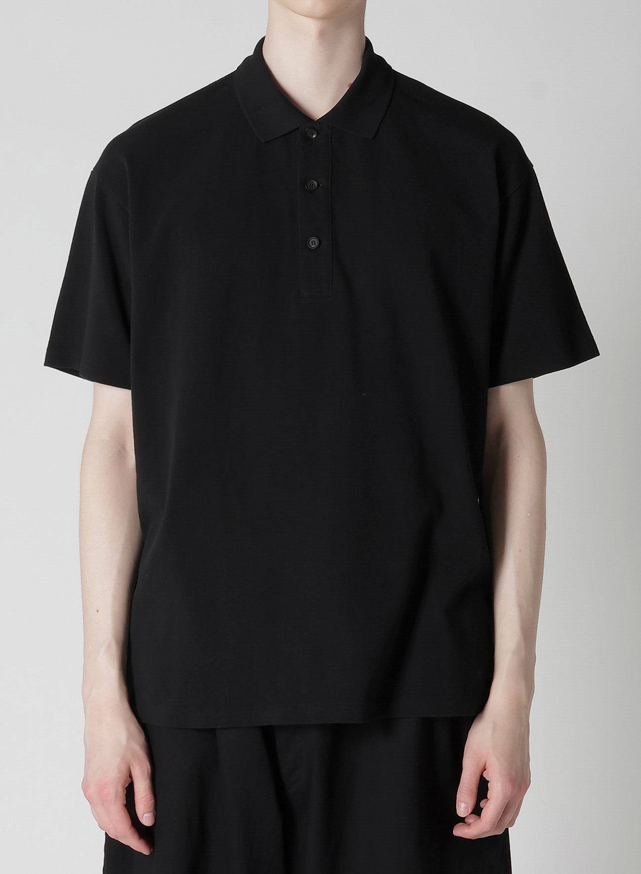 Y's Yohji Yamamoto - Long Sleeve Polo - Black