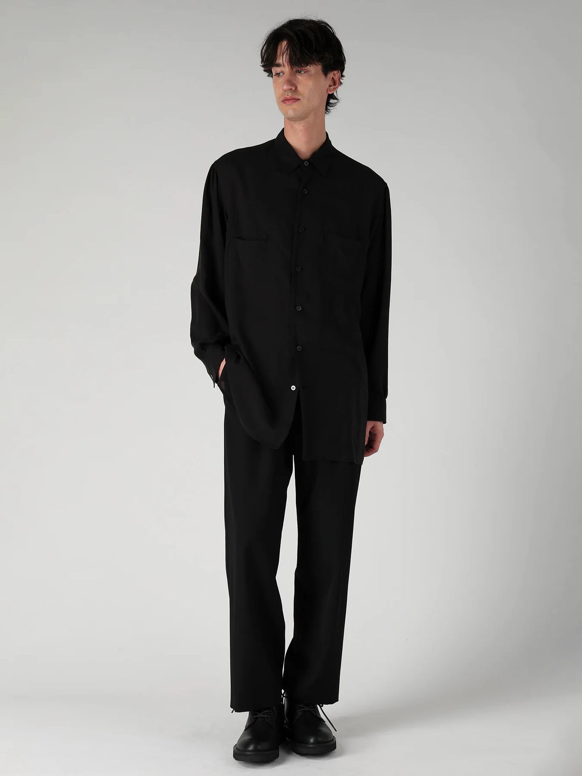 Y's Yohji Yamamoto - D-Collar Big Shirt - Black