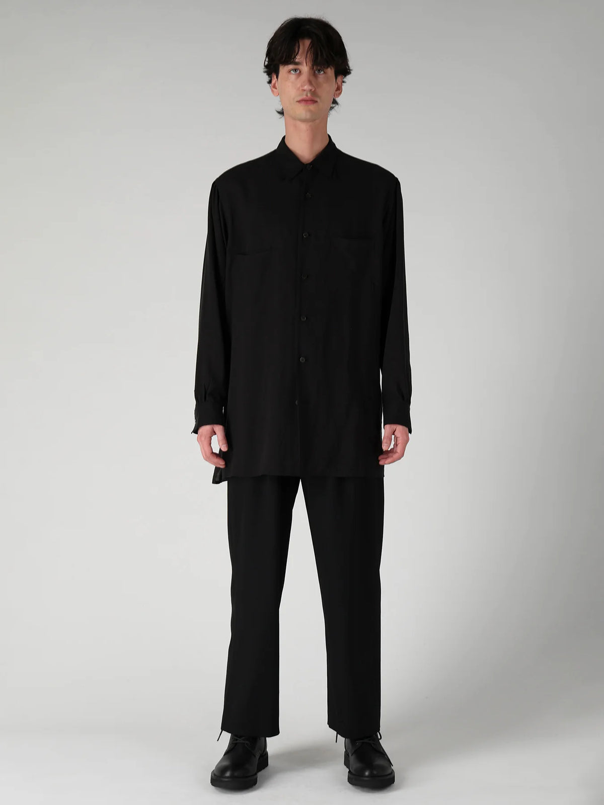 Y's Yohji Yamamoto - D-Collar Big Shirt - Black