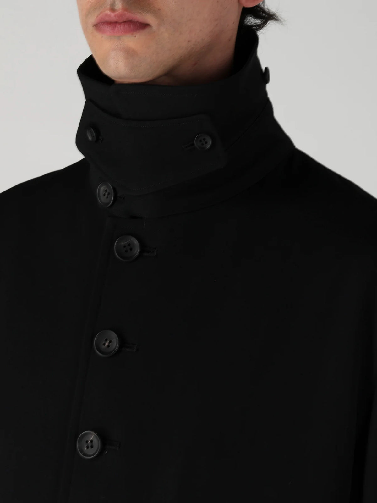 Y's Yohji Yamamoto - Stand Collar Coat - Black