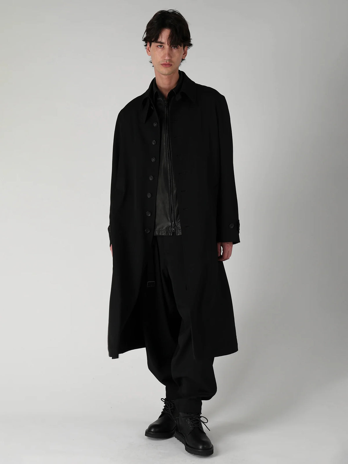 Y's Yohji Yamamoto - Stand Collar Coat - Black