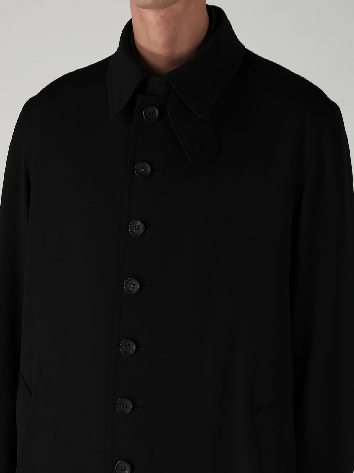 Y's Yohji Yamamoto - Stand Collar Coat - Black
