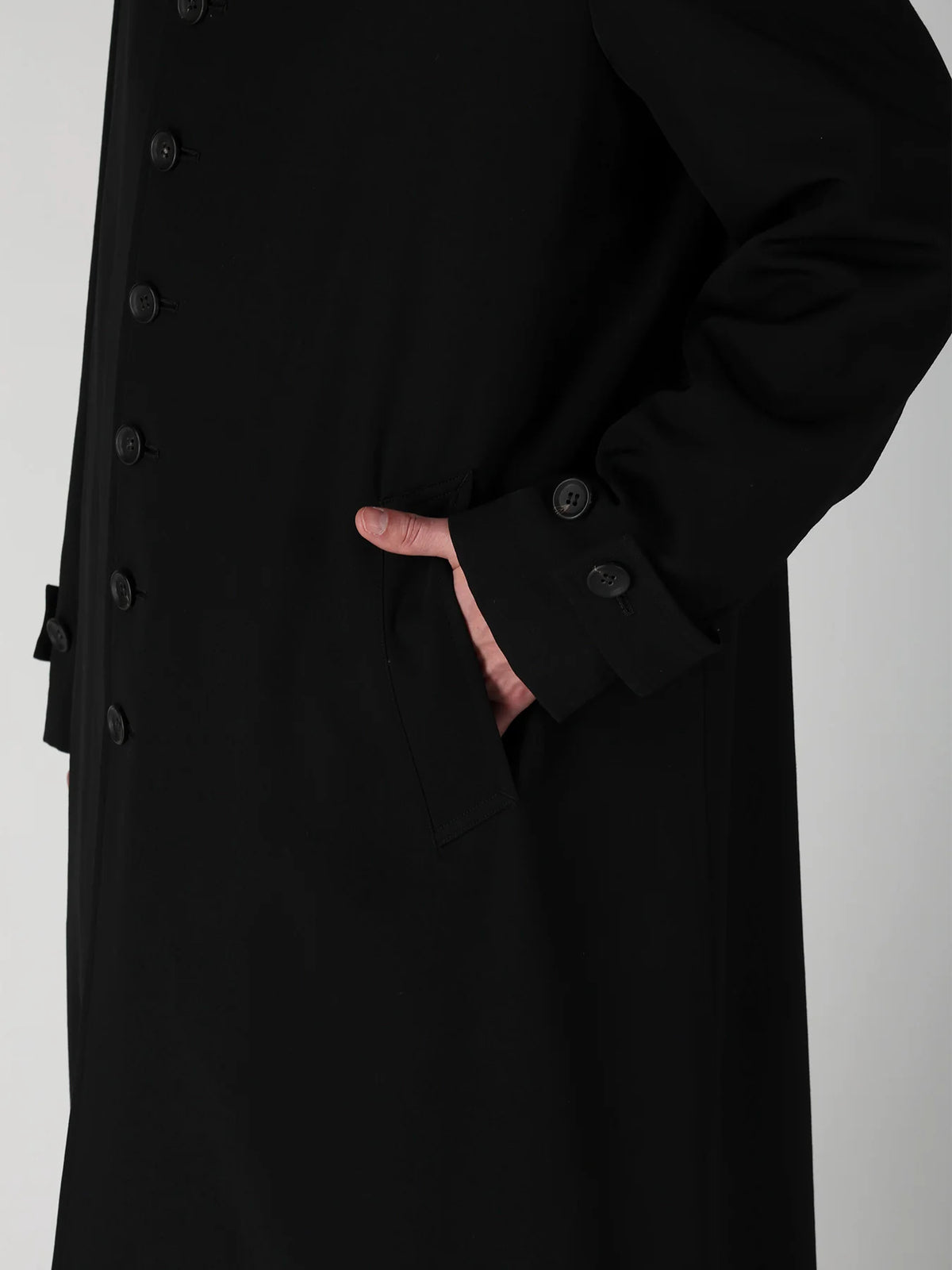 Y's Yohji Yamamoto - Stand Collar Coat - Black