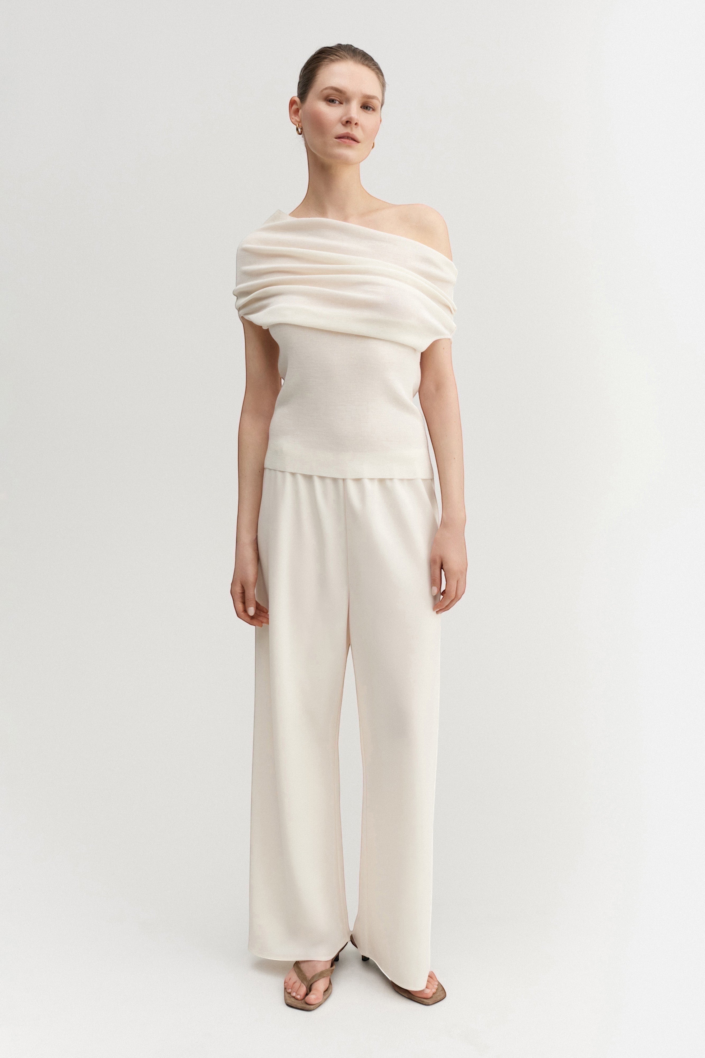 Almada Label - Wool and Silk Top - Cream