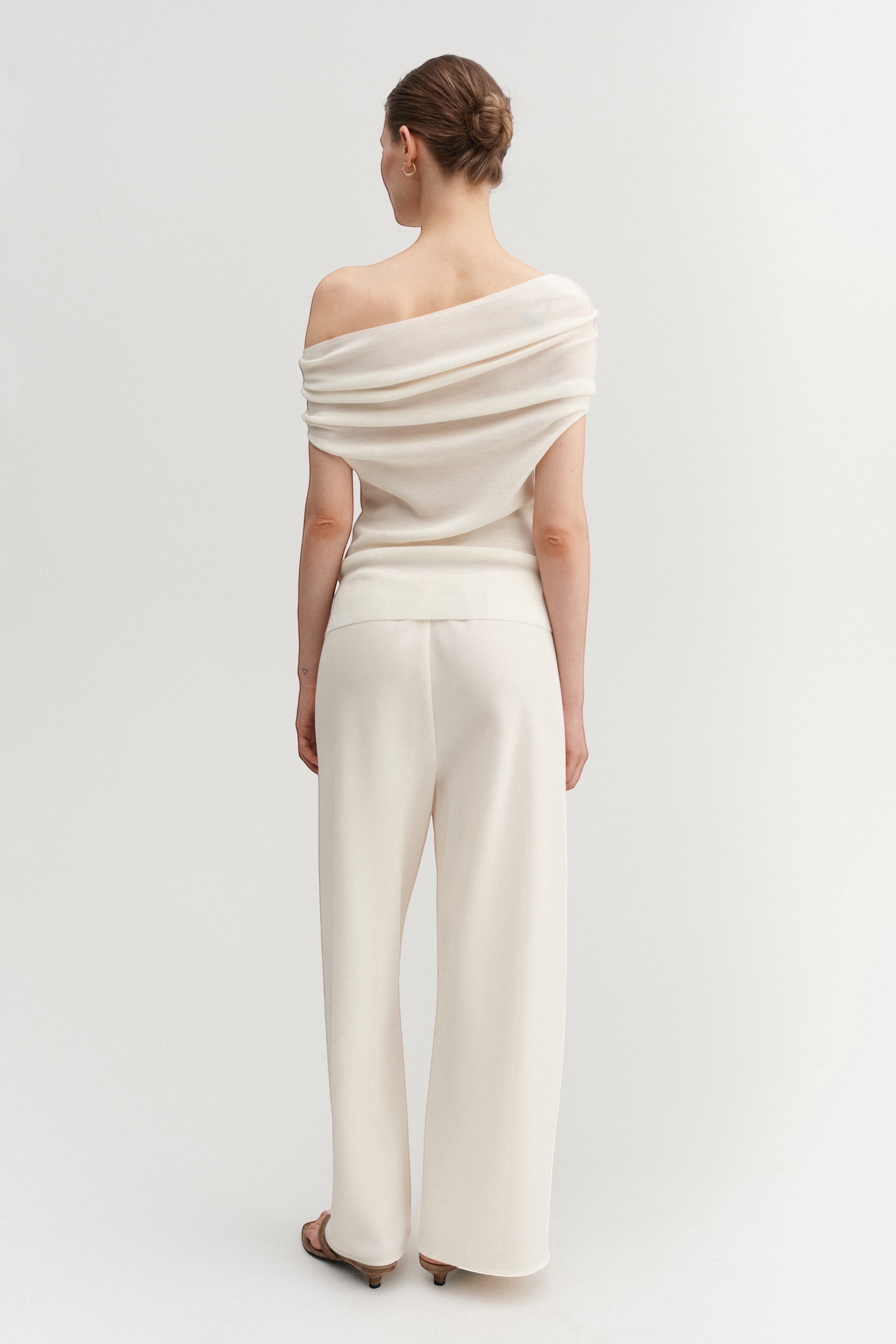 Almada Label - Wool and Silk Top - Cream