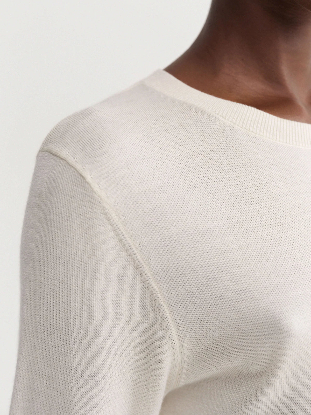 Almada Label - Silk Wool Cashmere Knit T-Shirt - Cream