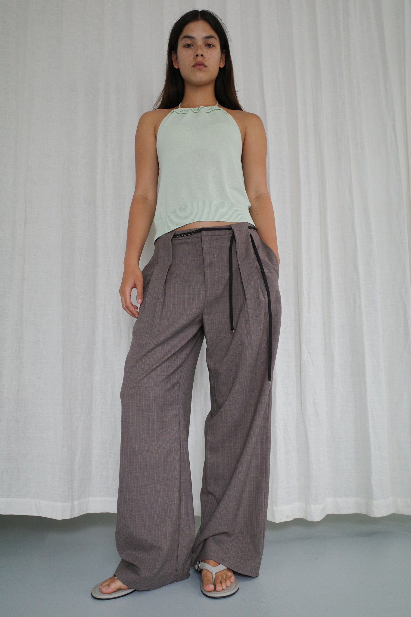 Deiji Studios - Pant - Grey Pink Stripe