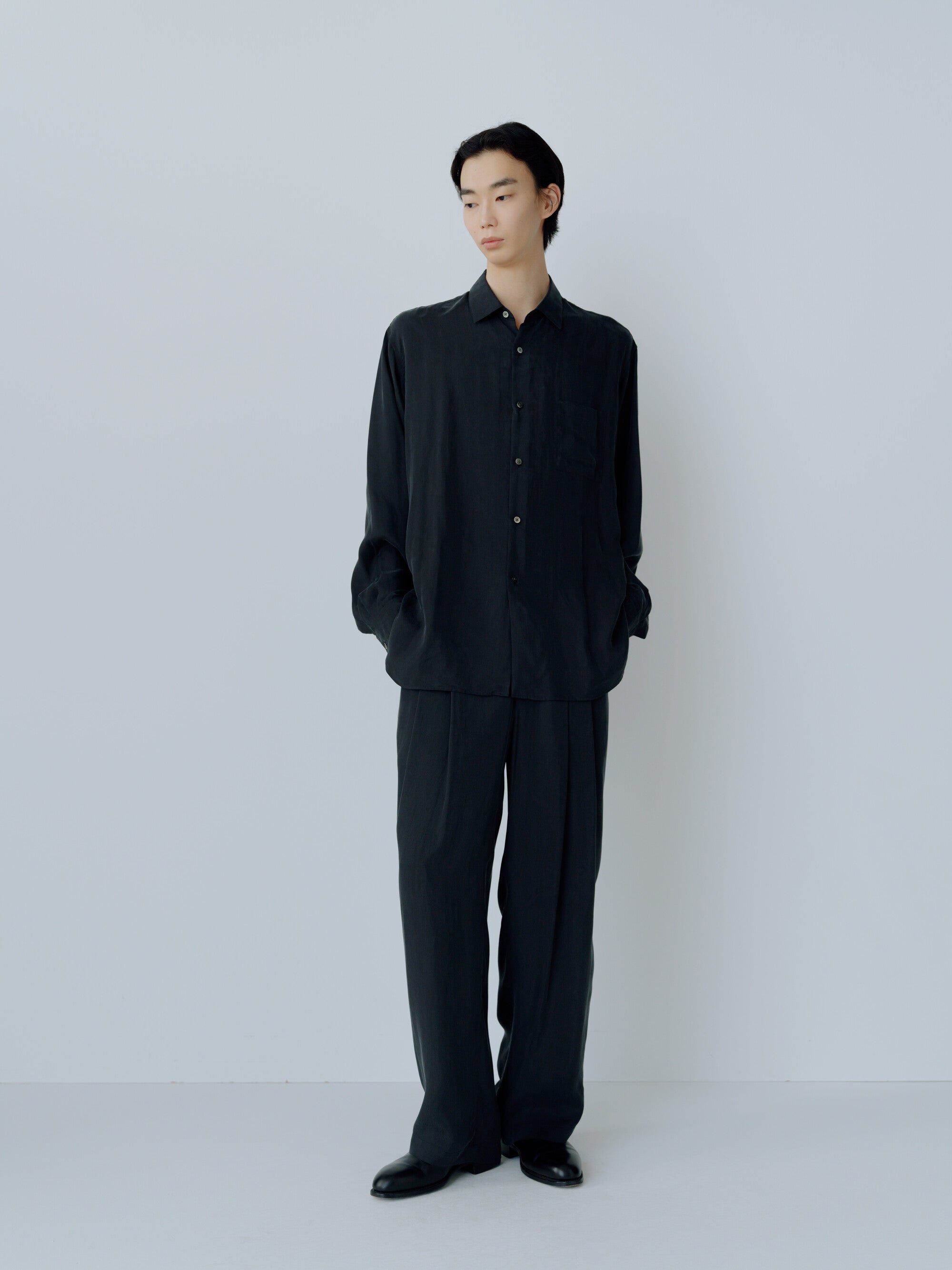Ssstein - Cupro Oversized Shirt - Charcoal