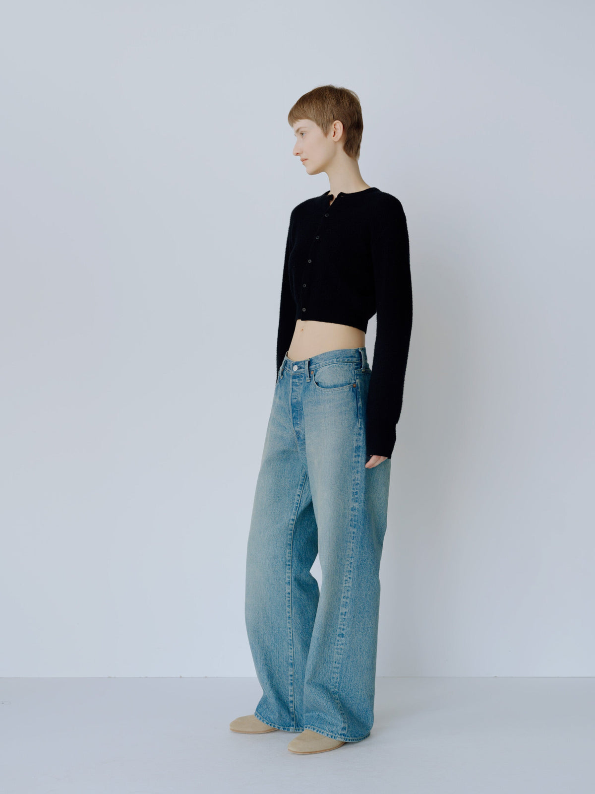 Ssstein - Vintage Wash Denim Trousers - Indigo