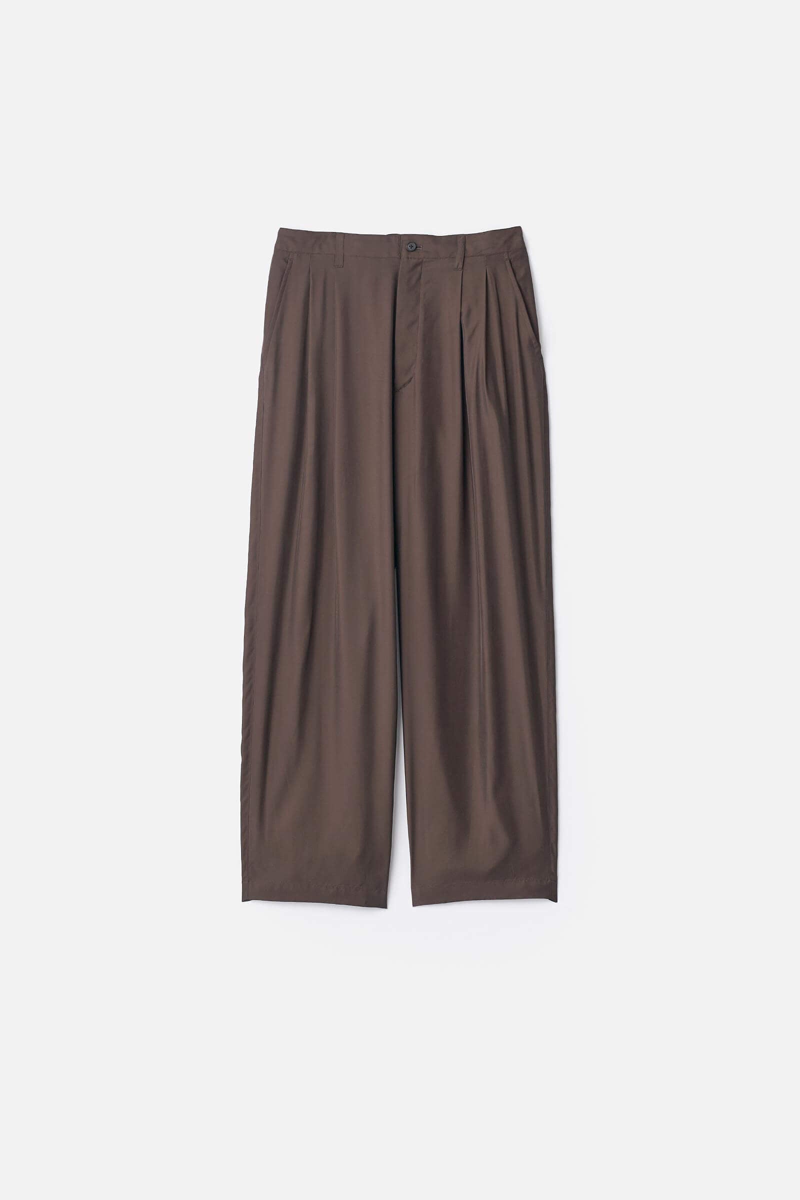 Ssstein - Široké kalhoty Cupro Twill Easy - Dark Brown