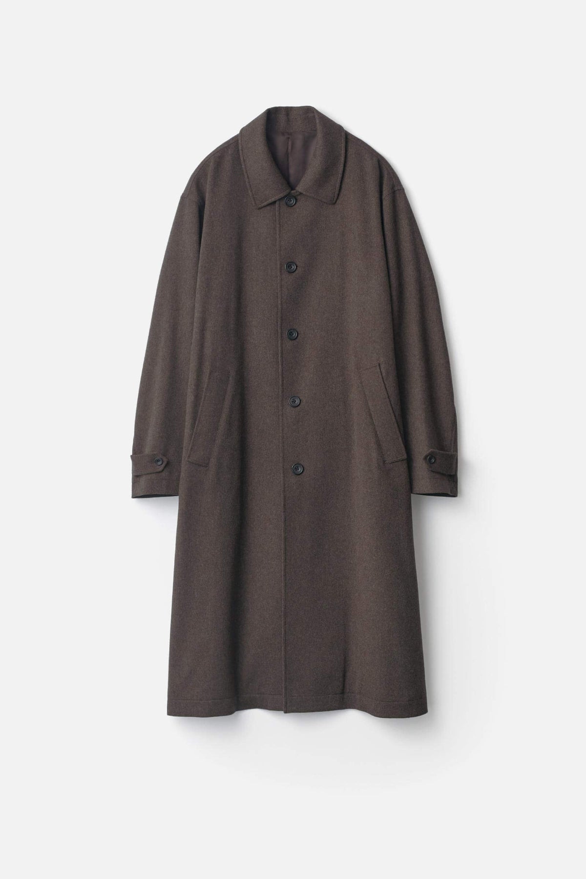 Ssstein -  Loro Piana Doeskin Wool Balmacaan Coat Grey Brown - Grey Brown