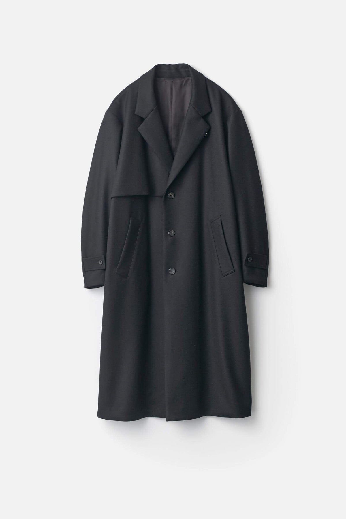 Ssstein - Melton Wool Chester Coat - Black