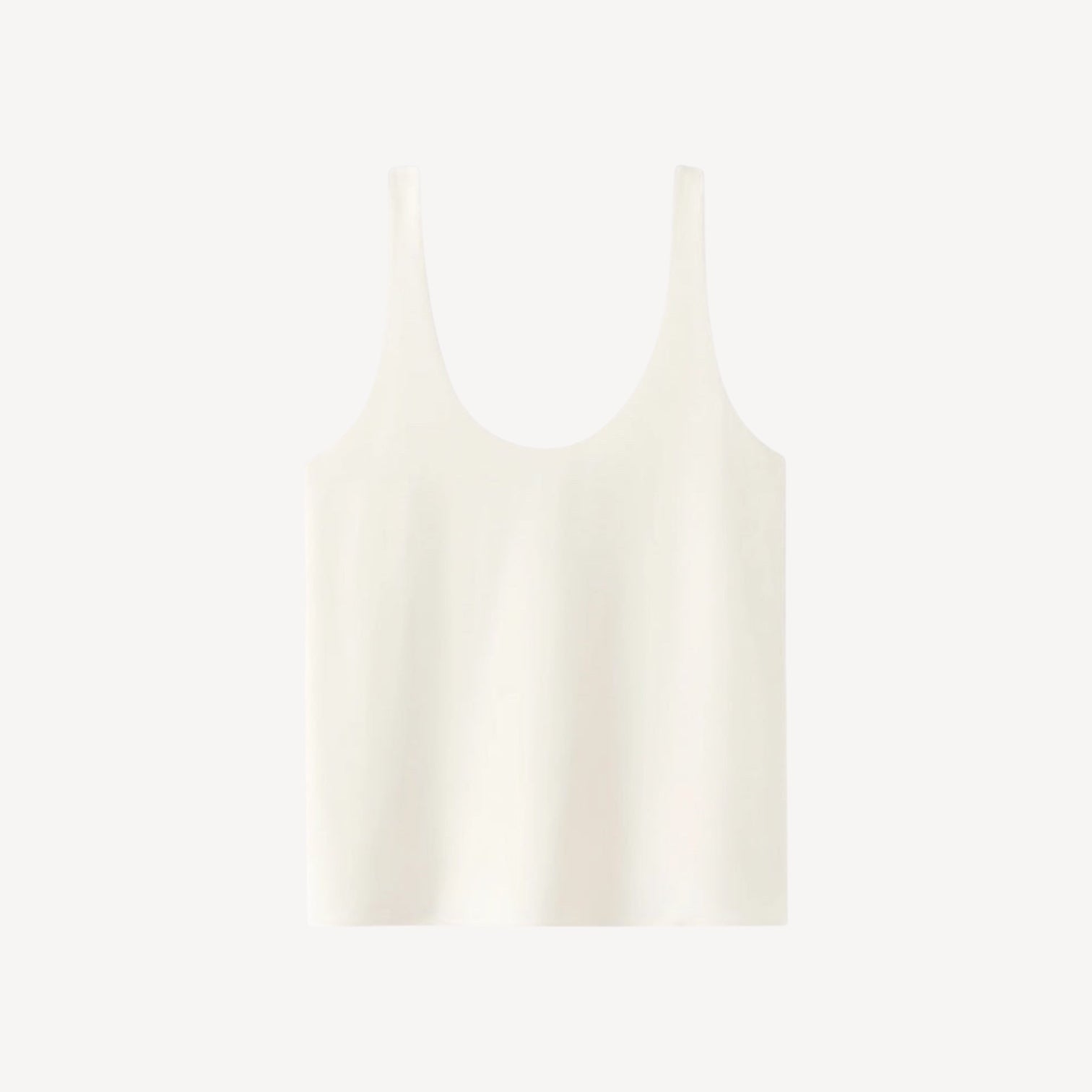 Lula Studio Prague Romy Crepe Top in cream, featuring a relaxed fit, scoop neckline, and elegant drape. Made from Naia™ acetate blend.