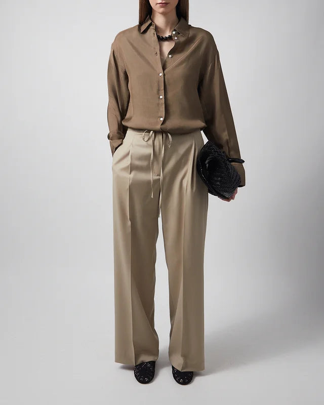 Róhe - Relaxed Shaped Shirt - Brown Mini Check