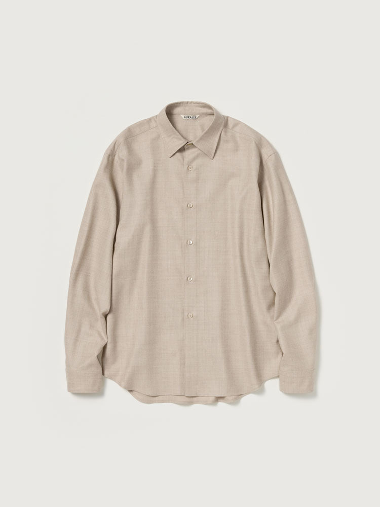 Auralee - Super Light Wool Shirt - Top Brown
