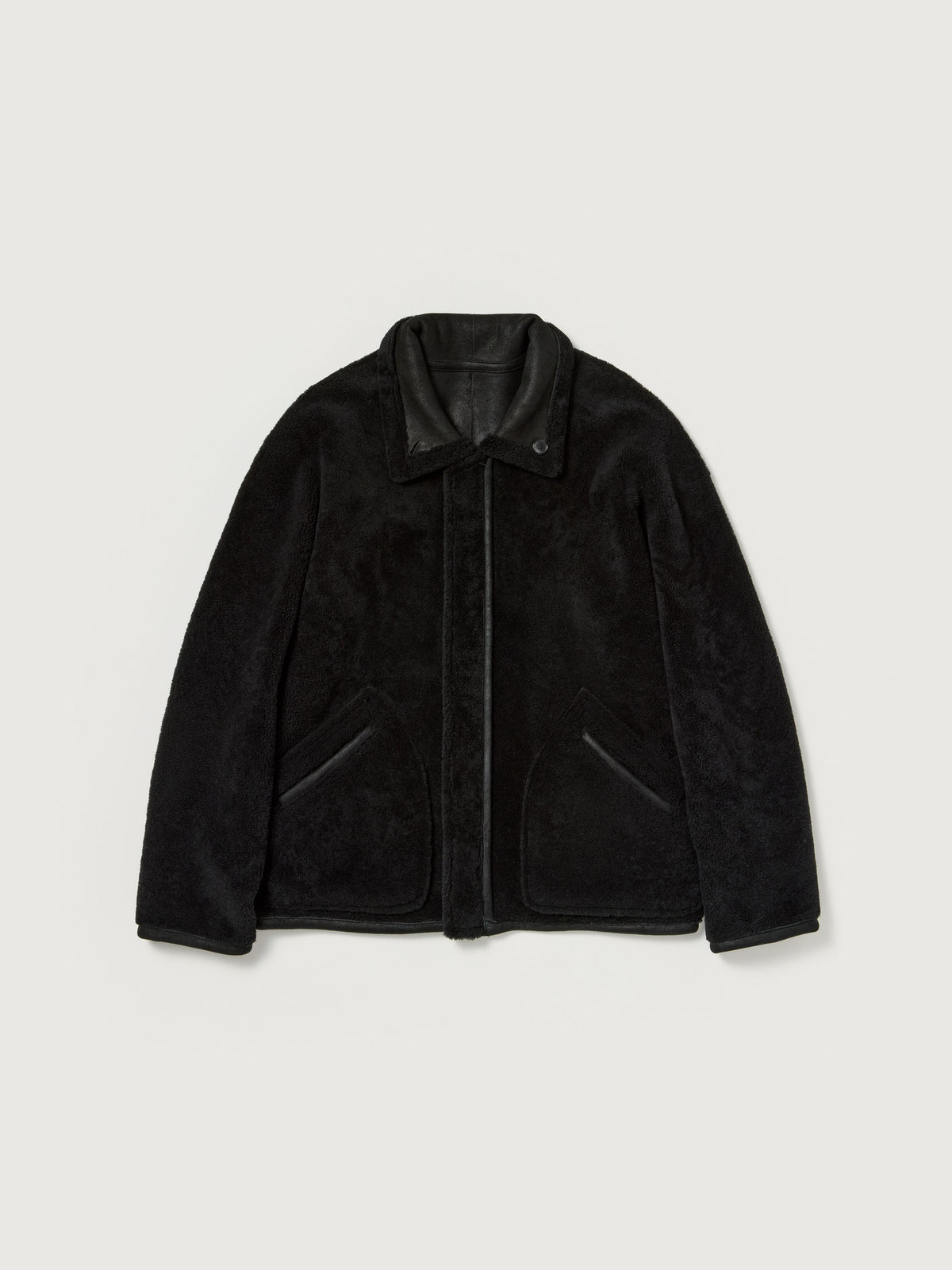 Auralee - Merino Shearling Zip Blouson - Black