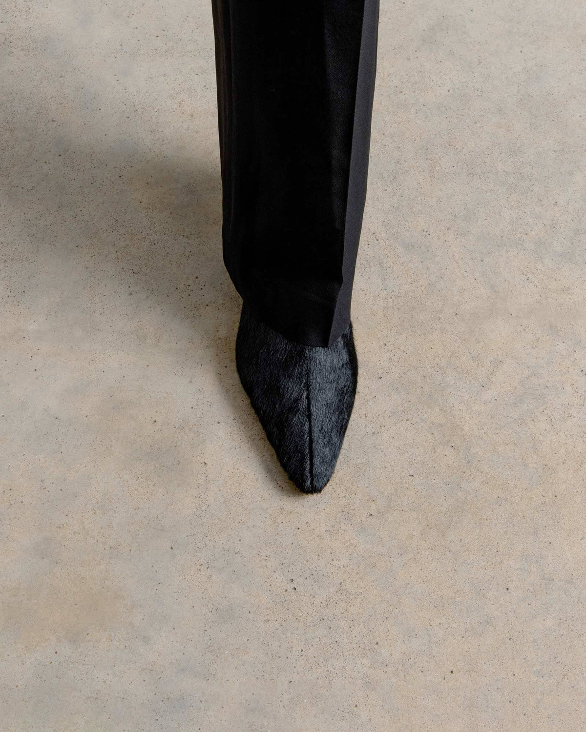 Dear Frances - Calf Hair Heeled Ankle Boot - Black Pony