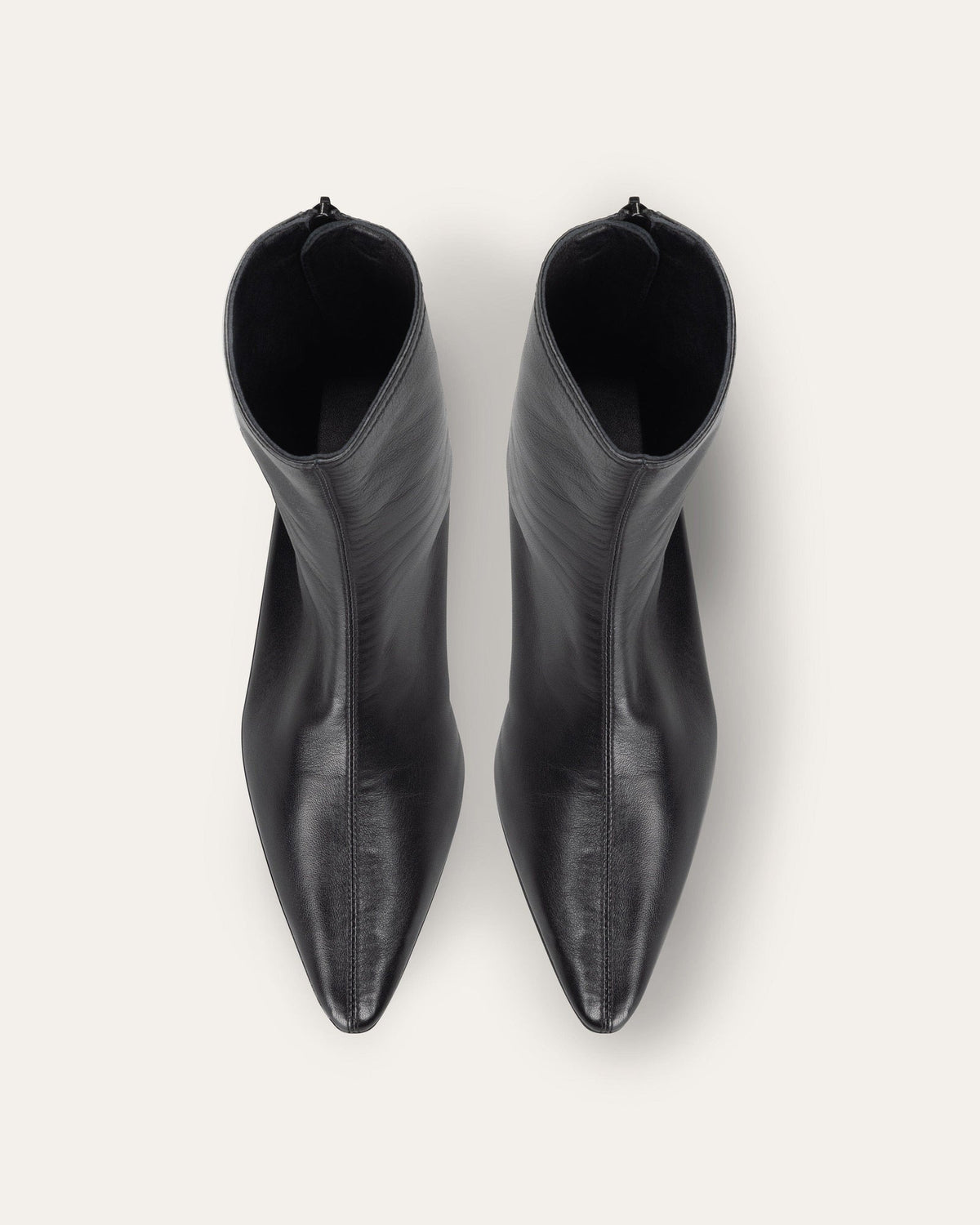 Dear Frances - Pointed Toe Heeled Ankle Boot - Black