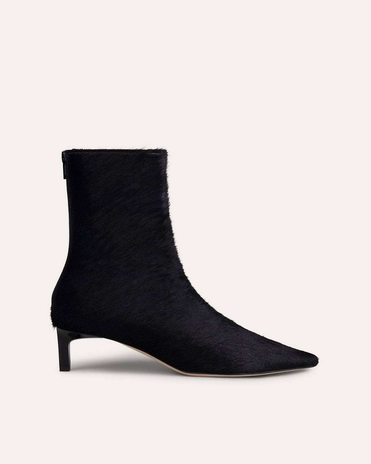Dear Frances - Calf Hair Heeled Ankle Boot - Black Pony
