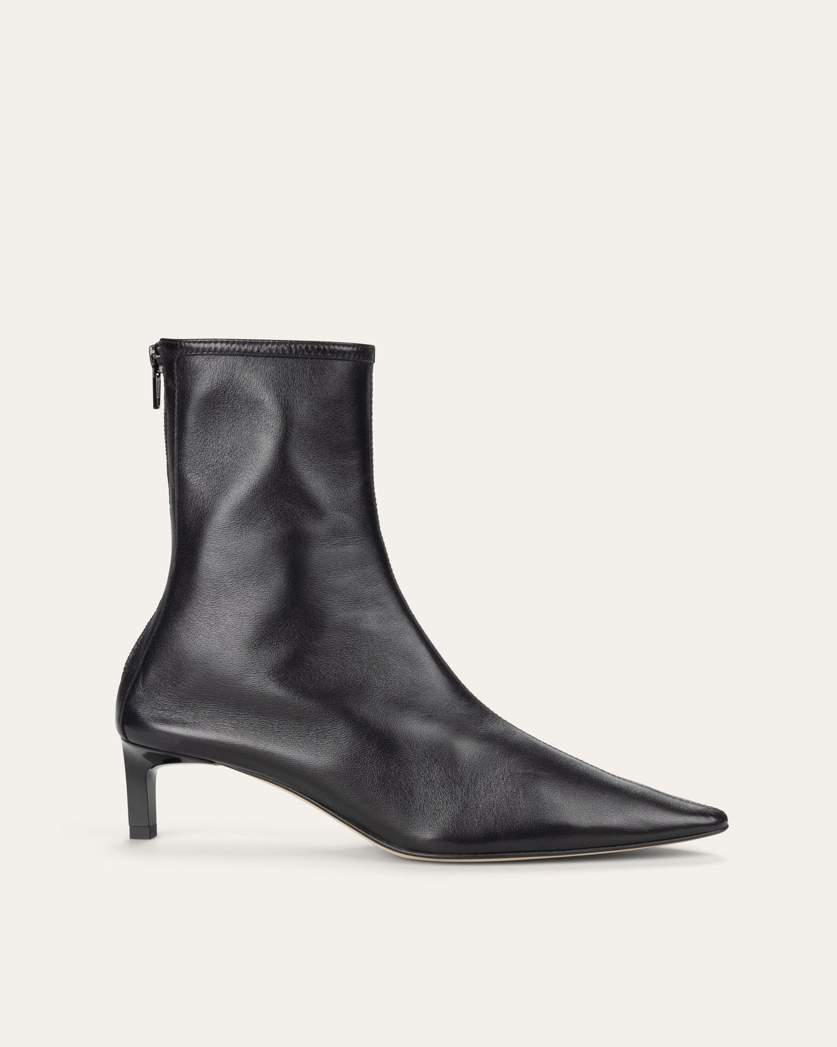 Dear Frances - Pointed Toe Heeled Ankle Boot - Black